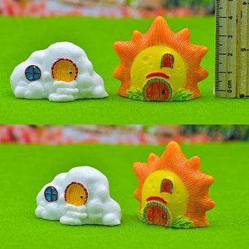 Miniature Model Sun & Cloud 2Pcs