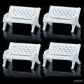 jags-mumbai Miniature Miniature Model White Bench Set Of 4 Pics M GYYZ-M