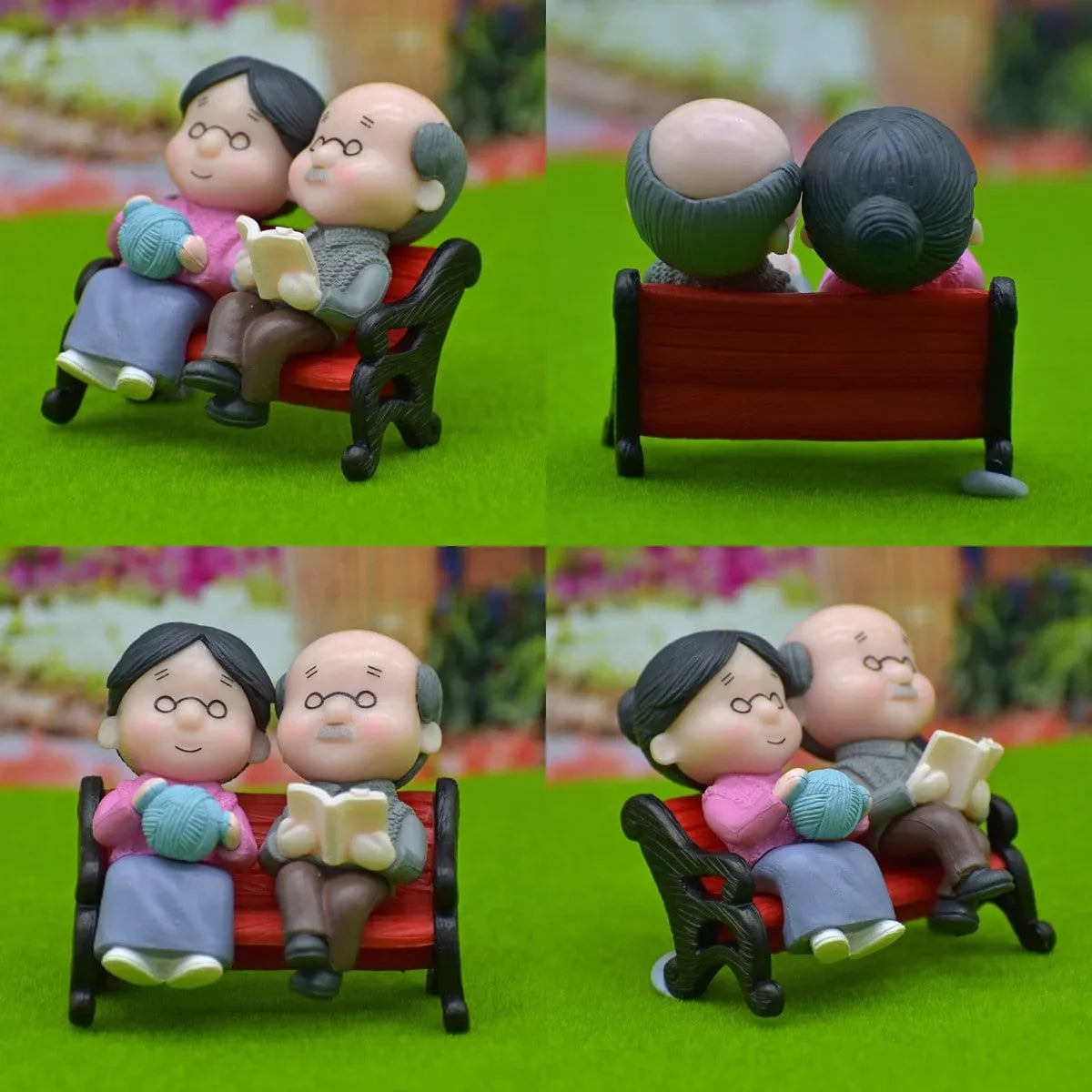 jags-mumbai Miniature Miniature Old Couple With Chair Set