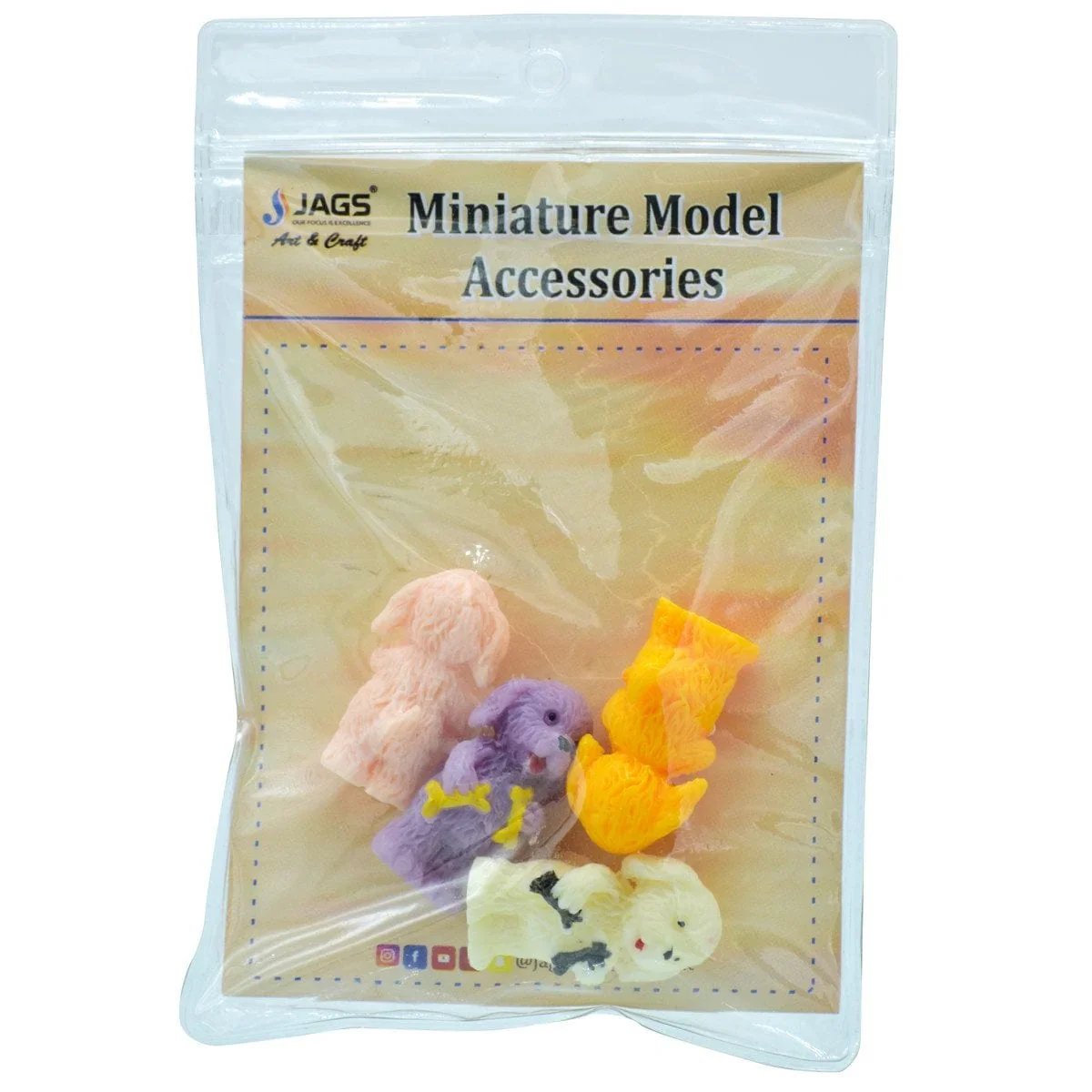 jags-mumbai Miniature Model Accessories Fancy Dog 4Pcs