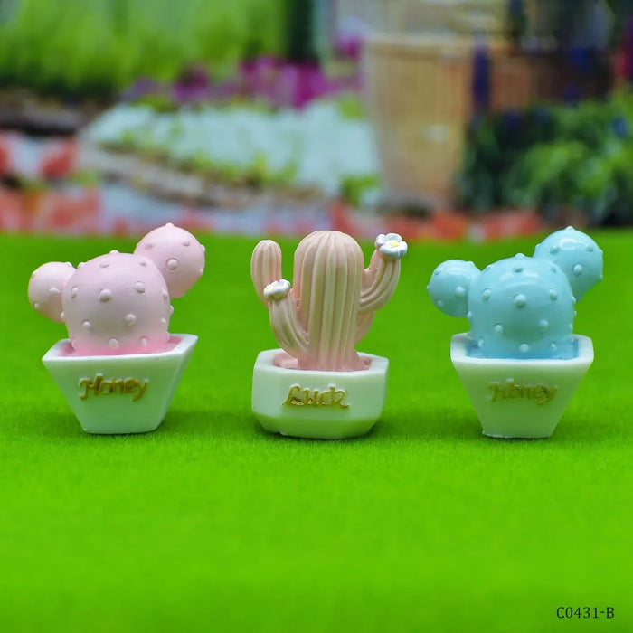 Miniature Model Cactus Tree Money 3Pcs