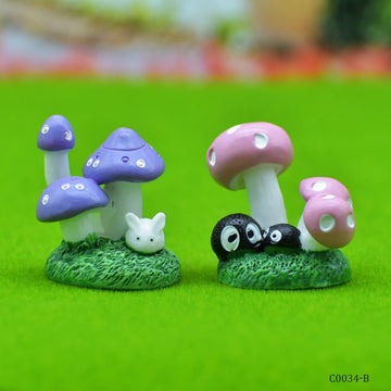 Miniature Model Mushroom 3 Plant 2Pcs