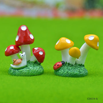 Miniature Model Mushroom 3 Plant 2Pcs