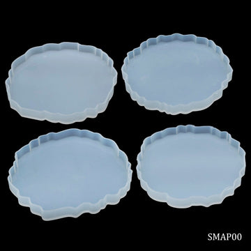Silicone Mould Agate Plate Design 4pcs SMAP00