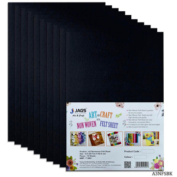 A3 Nonwoven Felt Sheet Black A3NFSBK