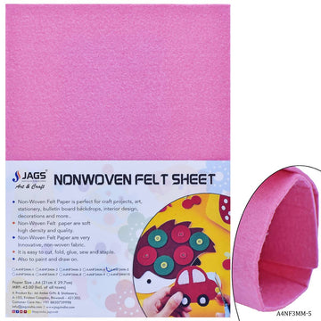 A4 Nonwoven Felt Sheet 3 MM 1 Pcs Baby Pink