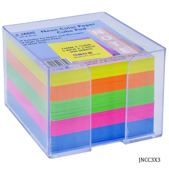 Neon Colour  Memo Pad with box cube | Illuminating Your World with Vibrant Brilliance | 500 Sheets