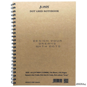 Jags Dot Grid Notebook Craft Cover 192Sheet 80Gsm A4 JDGNA4