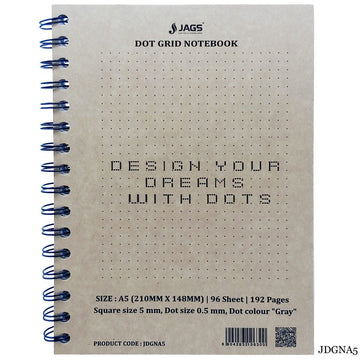 Jags Dot Grid Notebook Craft Cover 192Sheet 80Gsm A5