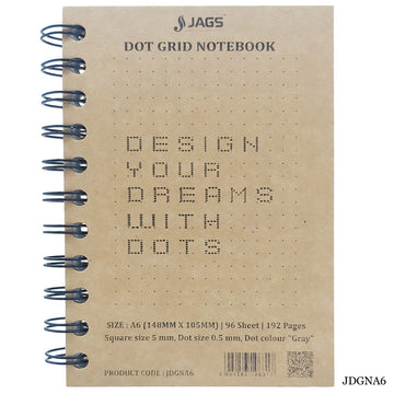 Jags Dot Grid Notebook Craft Cover 192Sheet 80Gsm A6 JDGNA6