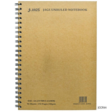 Jags Unruled Notebook Wiro 192Sheet 96Pages 80Gsm A4 JCCPA4