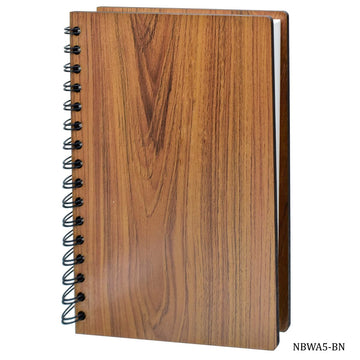 Wooden Notebook A5 160 Pgs 80 Sheet Wiro Brown