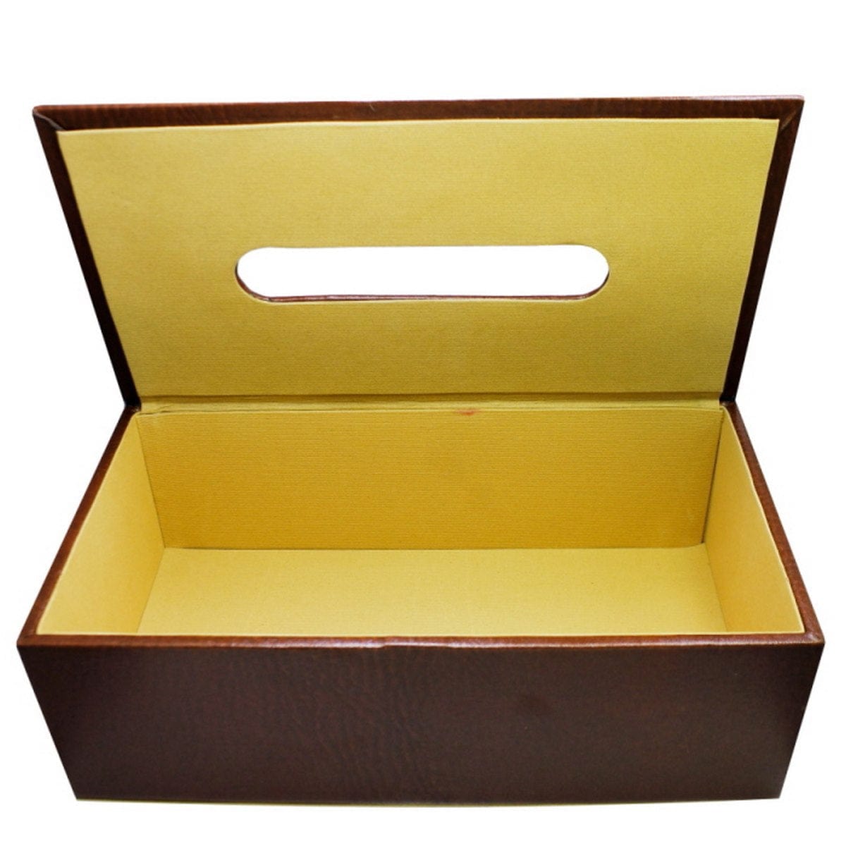 jags-mumbai Office Desk Stationery Leather Tissue Paper Holder Medium Brown