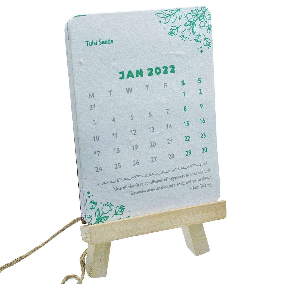 jags-mumbai Office Desk Stationery Plantable Calender With Wooden Stand 3.5X5 BG-61