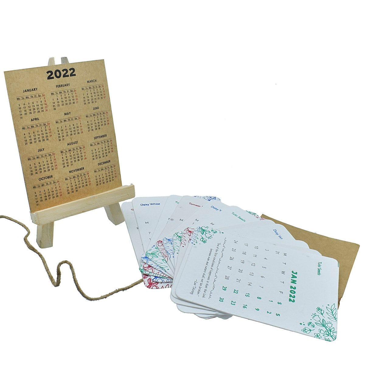 jags-mumbai Office Desk Stationery Plantable Calender With Wooden Stand 3.5X5 BG-61