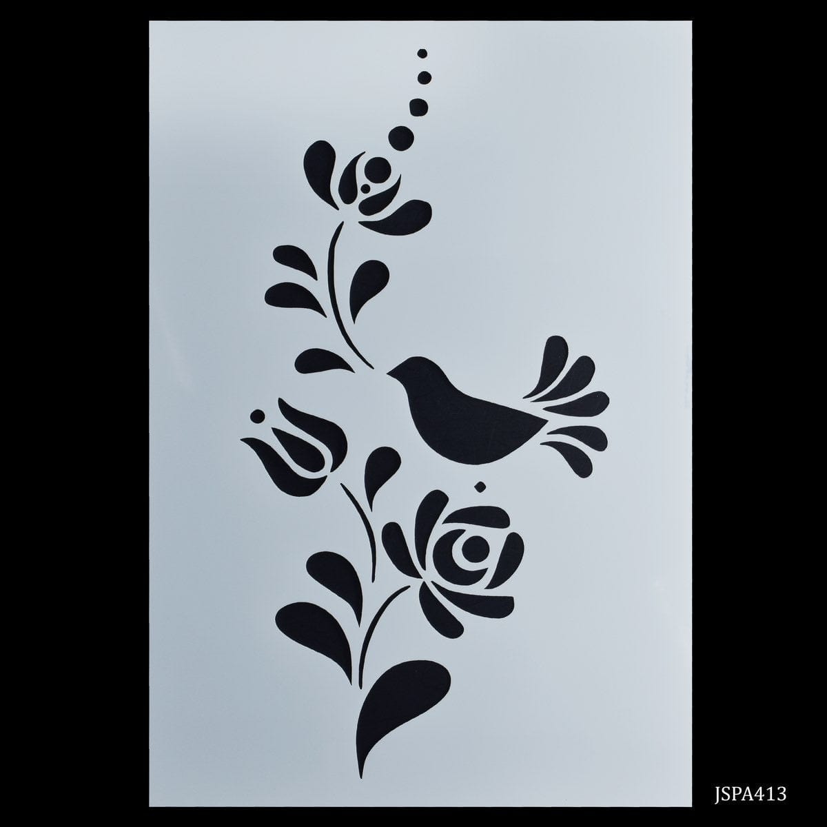 jags-mumbai Office Desk Stationery Stencil Plastic A4 Flower and Bird Design