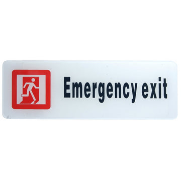 Sticker White Emergency Exit