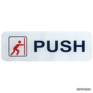 Sticker White Push Horizontal