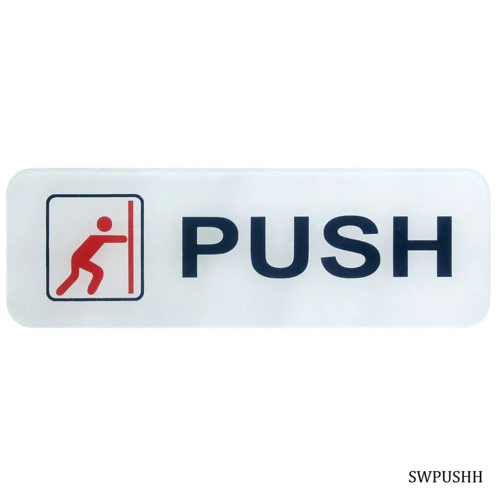 Sticker White Push Horizontal