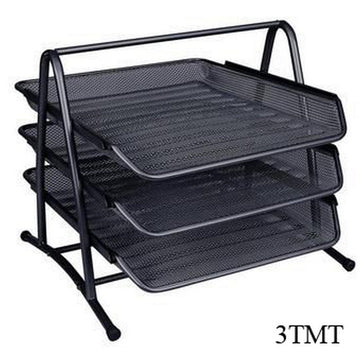 jags-mumbai Office Display Stands Sturdy 3-Tier Metal Document Tray for Organized Workspace