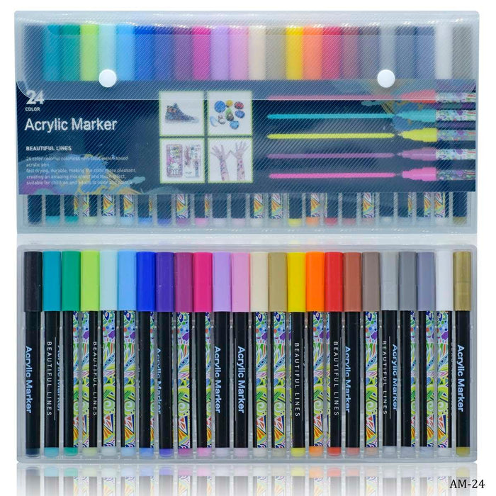 Acrylic Marker Beautiful Line 24 Colour