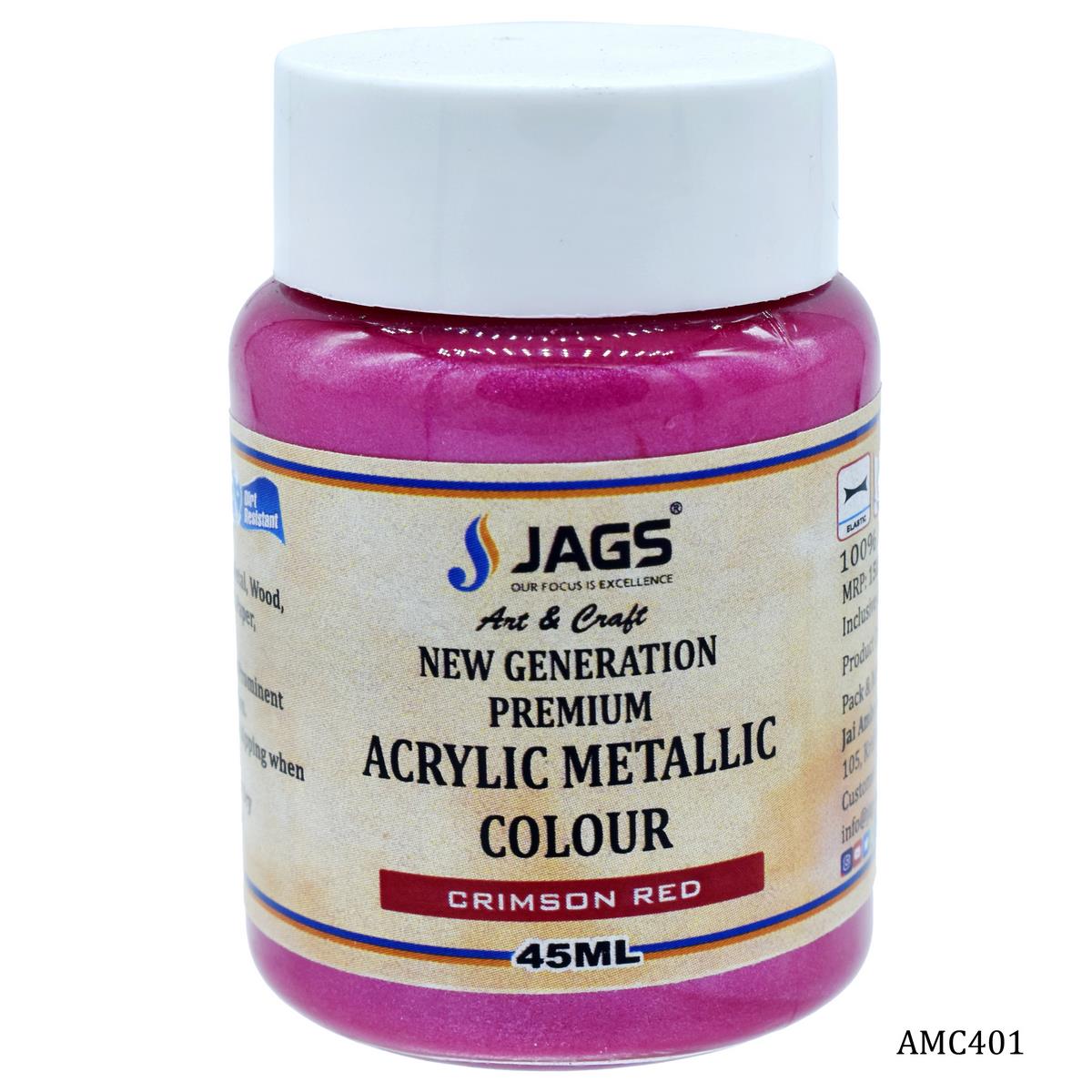 jags-mumbai Paint & Colours Acrylic Metallic Col 45Ml Crimson Red Code 502 AMC401