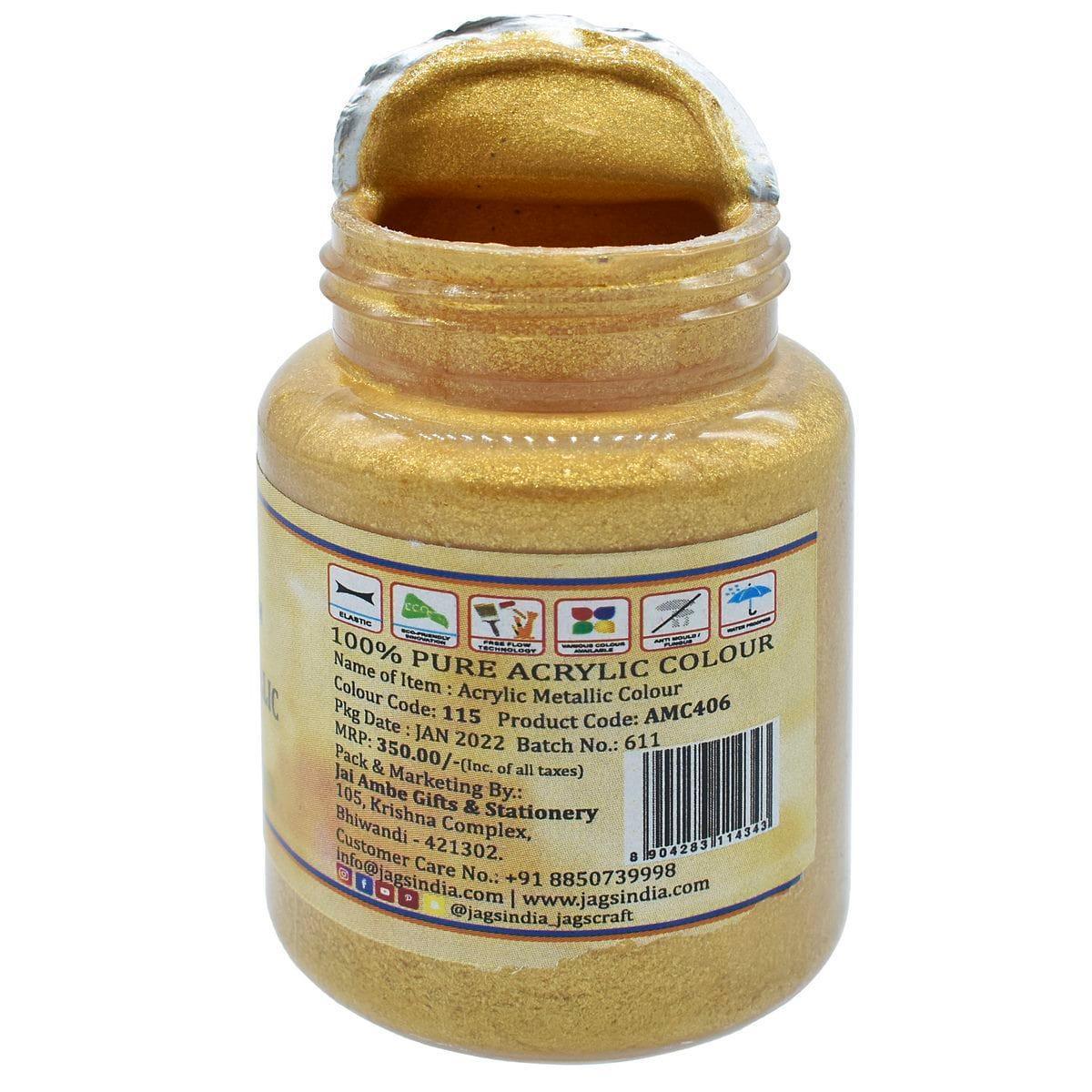 jags-mumbai Paint & Colours Acrylic Metallic Col 45Ml Gold Leaf Code 115 AMC406