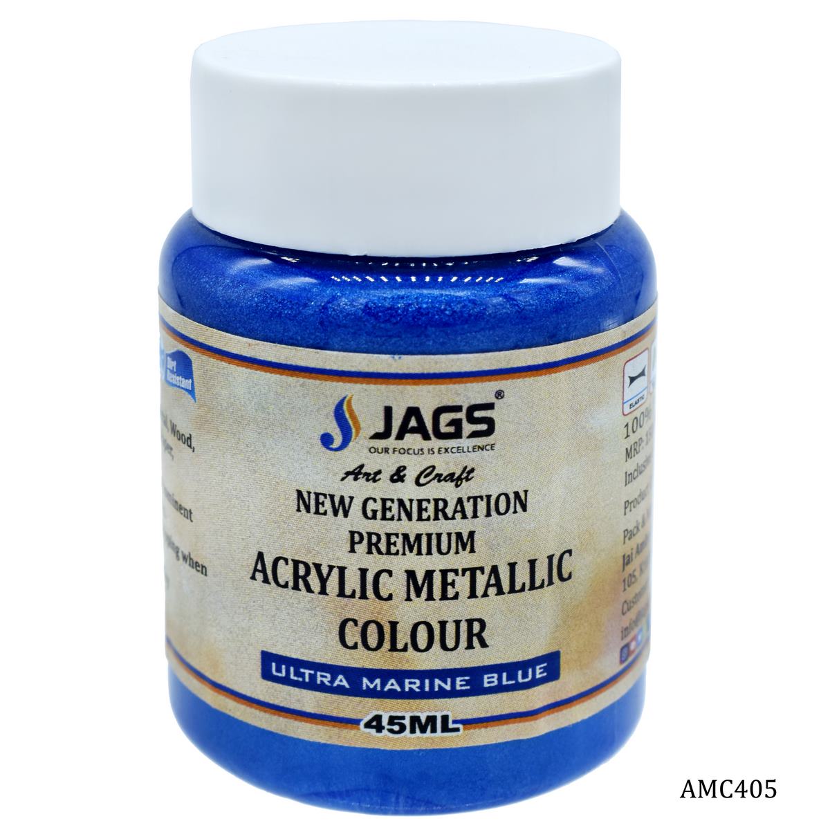 jags-mumbai Paint & Colours Acrylic Metallic Col 45ml Ultra MariBlue 504 AMC405