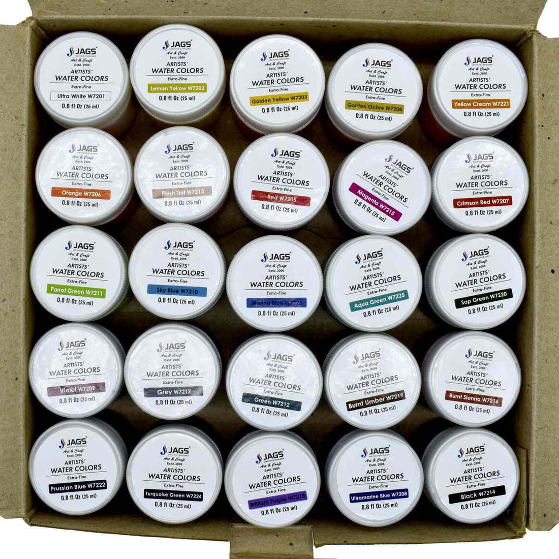 jags-mumbai Paint & Colours Jags Artists Water Colours 25ML 25Pcs Set JAWC00