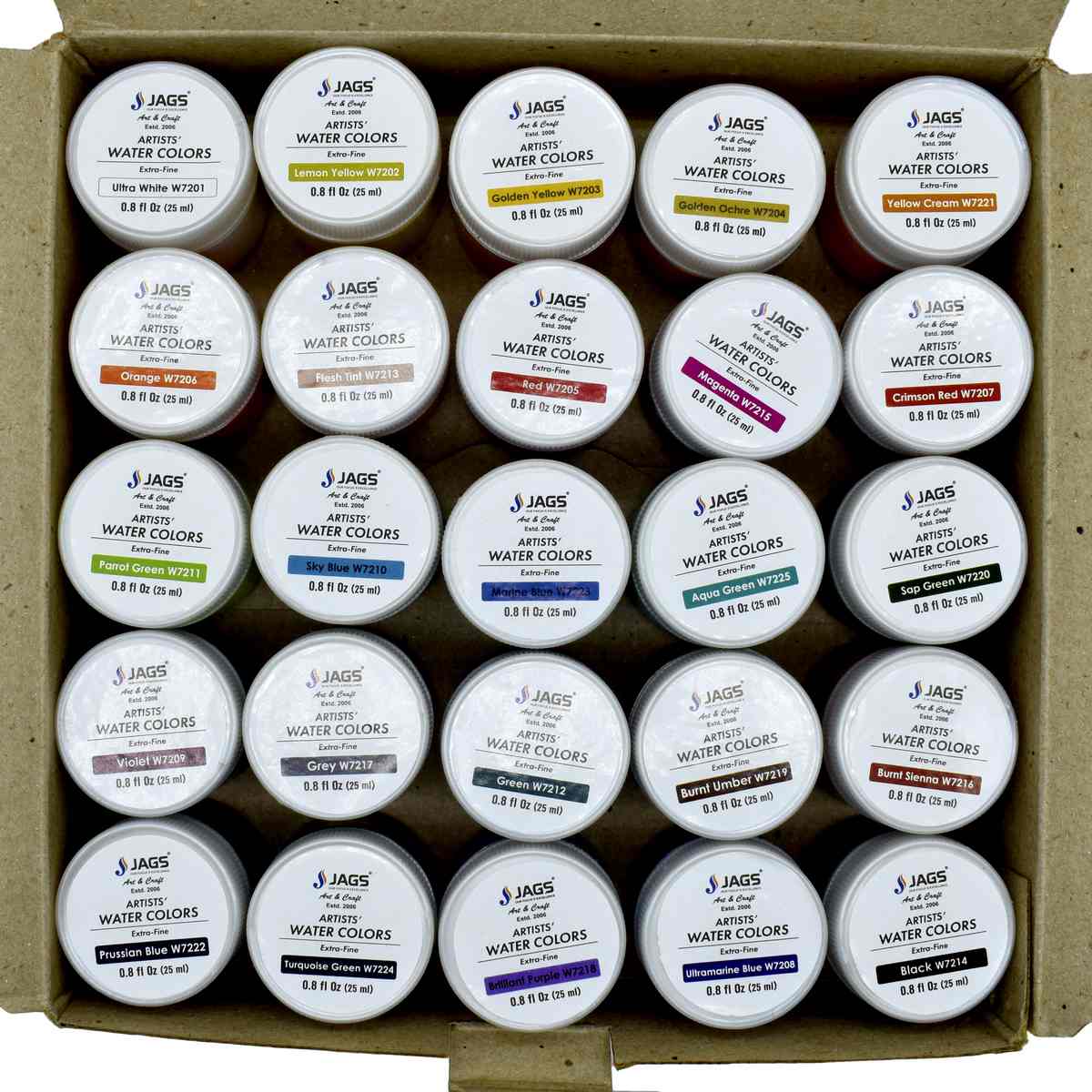 jags-mumbai Paint & Colours Jags Artists Water Colours 25ML 25Pcs Set JAWC00