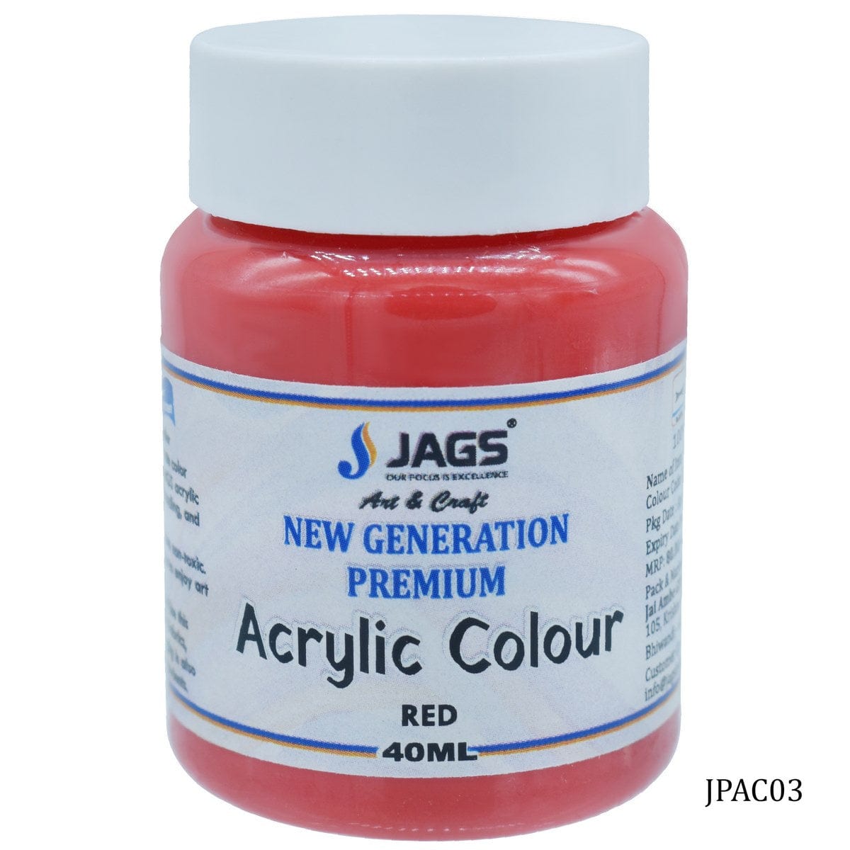 jags-mumbai Paint & Colours Jags Premium Acrylic Colour 45ML Red