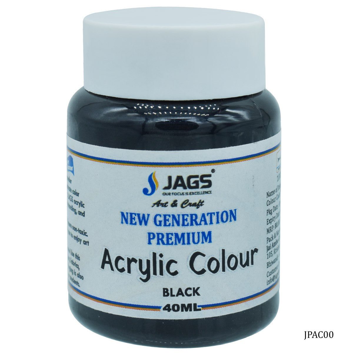 jags-mumbai Paint & Colours Jags Premium Acrylic Colour Paint Black JPAC00