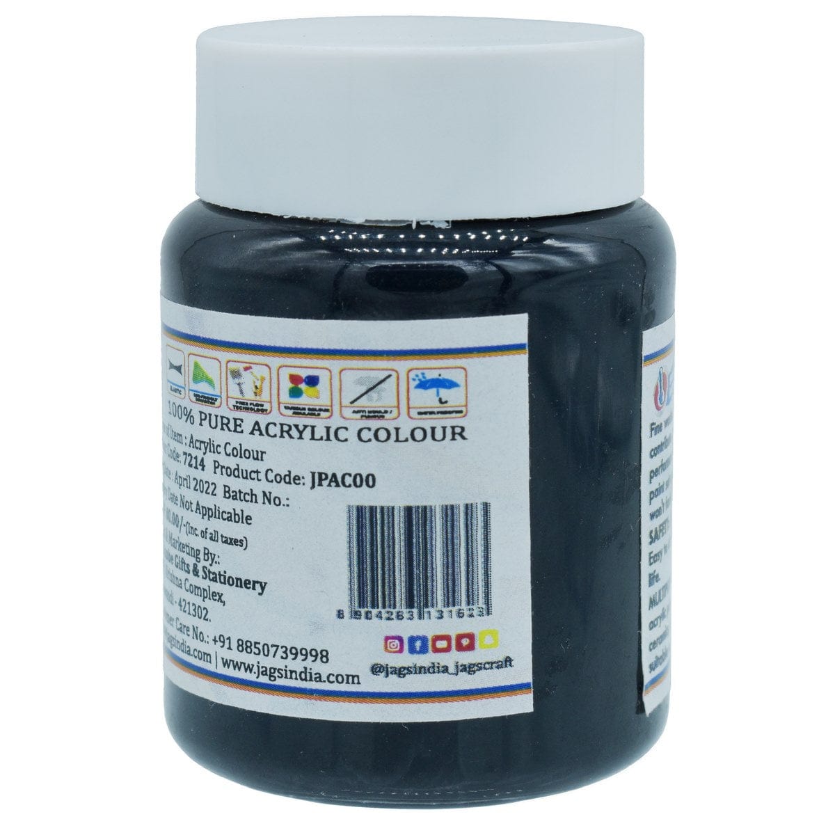 jags-mumbai Paint & Colours Jags Premium Acrylic Colour Paint Black JPAC00