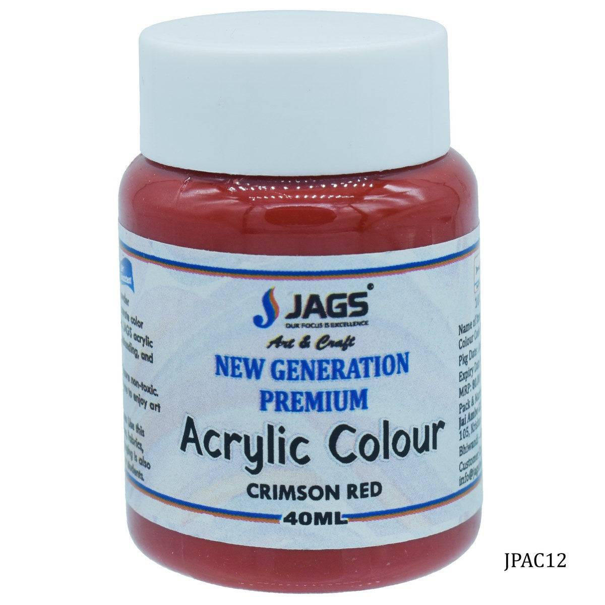jags-mumbai Paint & Colours Jags Premium Acrylic Colour Paint Crimson Red JPAC12