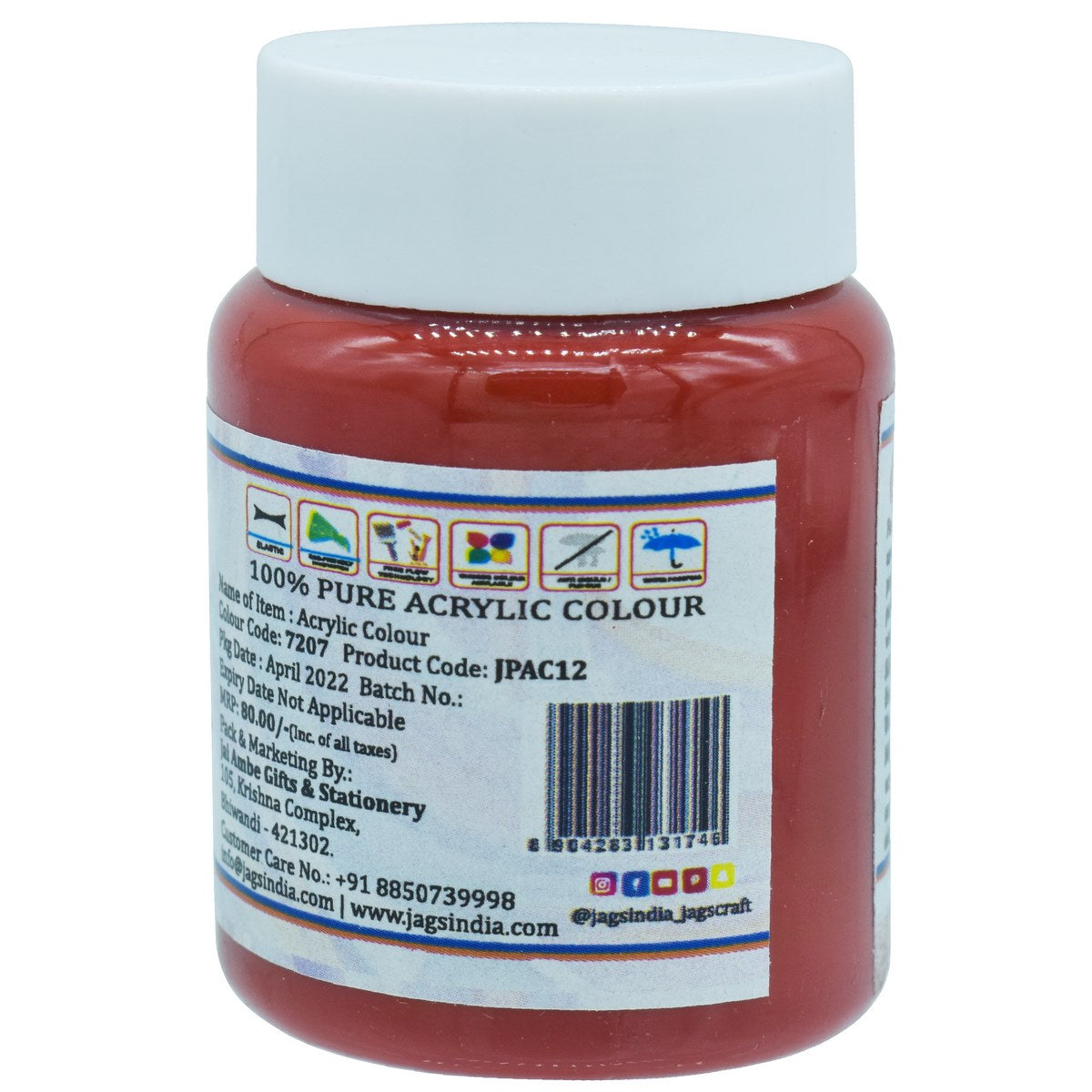 jags-mumbai Paint & Colours Jags Premium Acrylic Colour Paint Crimson Red JPAC12