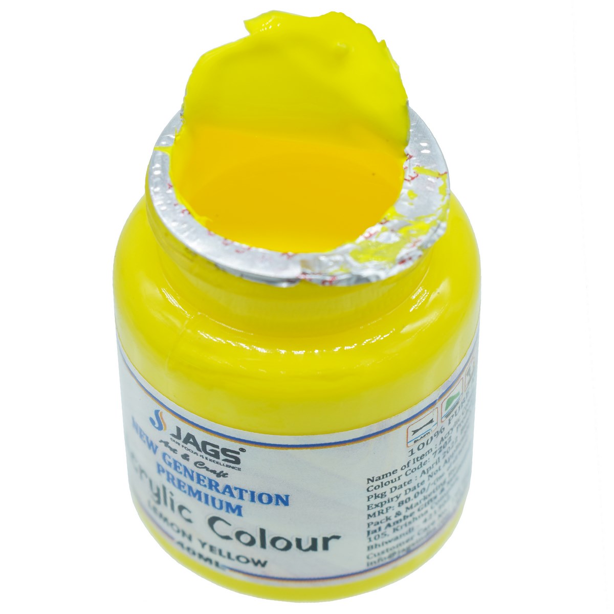 jags-mumbai Paint & Colours Jags Premium Acrylic Colour Paint Lemon Yellow JPAC10