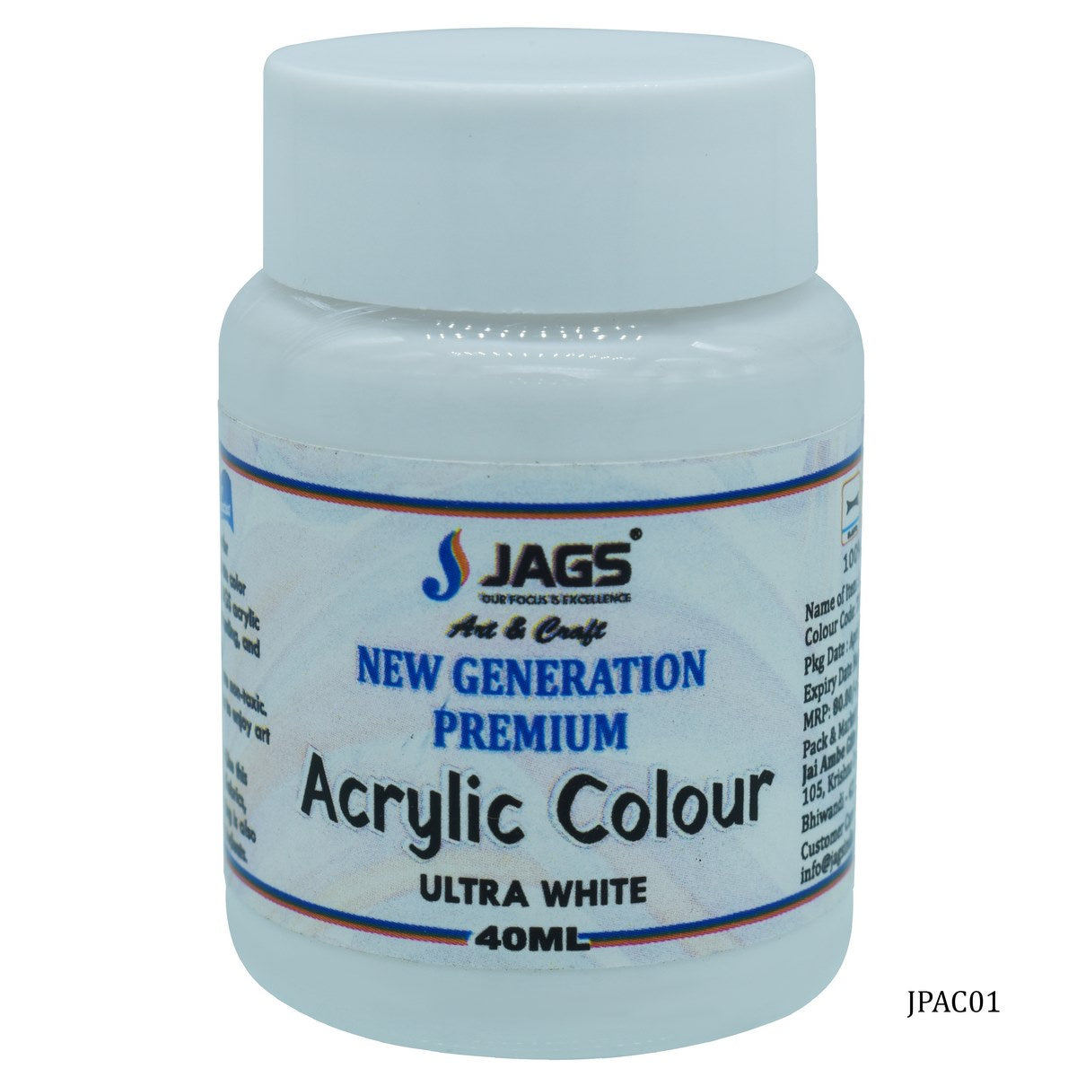jags-mumbai Paint & Colours Jags Premium Acrylic Colour Paint Ultra White JPAC01
