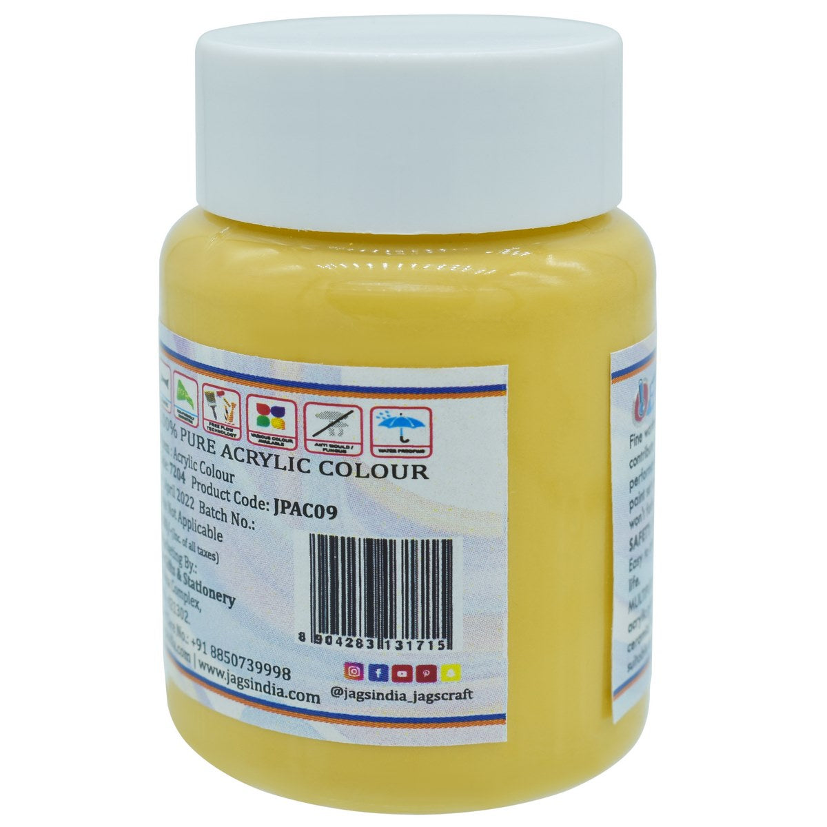 jags-mumbai Paint & Colours Jags Premium Acrylic Colour Paint Yellow Ochre JPAC09