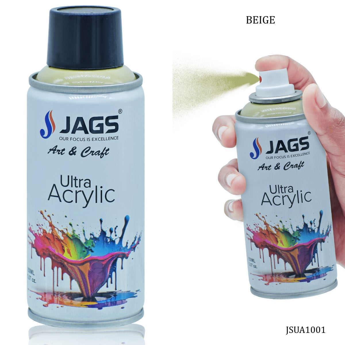 jags-mumbai Paint & Colours Jags Spray Ultra Acrylic 150ml Beige 1001 (JSUA1001)