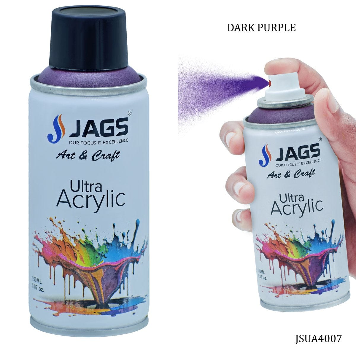 jags-mumbai Paint & Colours Jags Spray Ultra Acrylic 150ml Dark Purple 4007