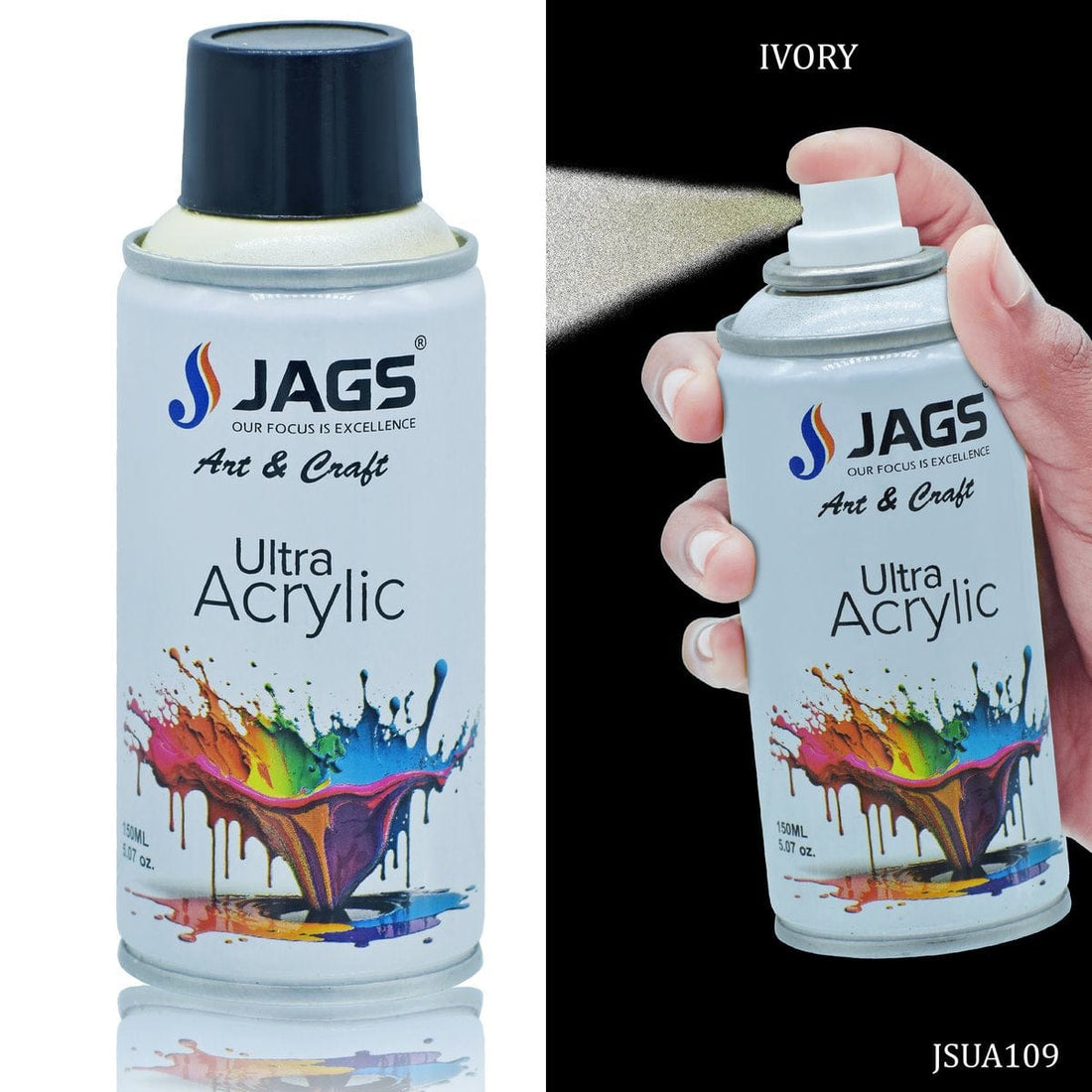 jags-mumbai Paint & Colours Jags Spray Ultra Acrylic 150ml Ivory 109