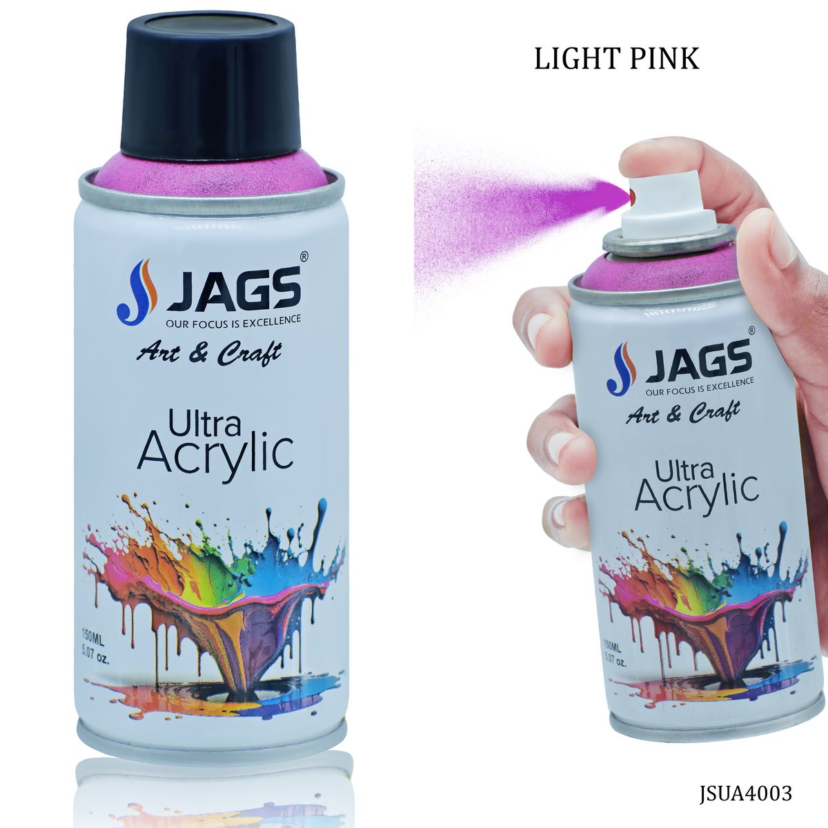 jags-mumbai Paint & Colours Jags Spray Ultra Acrylic 150ml Light Pink 4003