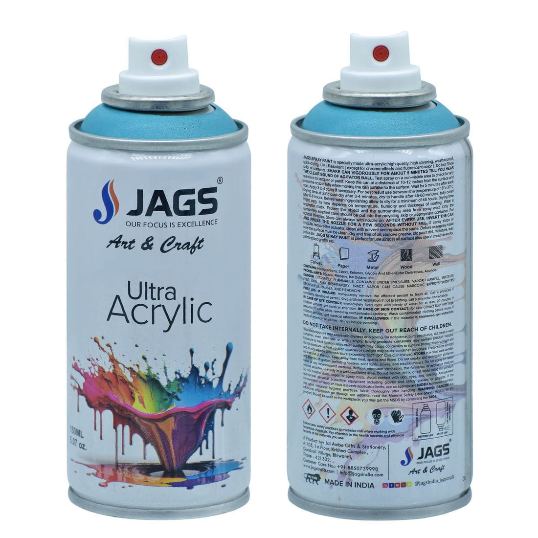 jags-mumbai Paint & Colours Jags Spray Ultra Acrylic 150ml Turquoise blue: Precision and Performance in Every Spray