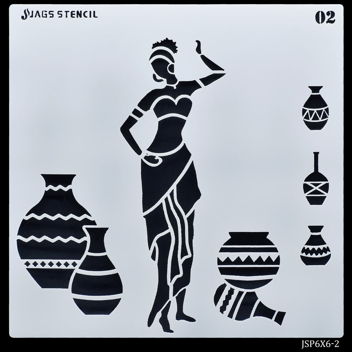 jags-mumbai Paint & Colours Jags Stencil Plastic 6x6 1Pcs 2 No JSP6X6-2