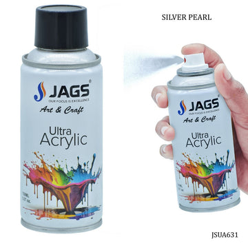 jags-mumbai Paint & Colours Premium Silver Pearl Acrylic Spray Paint - 150ml Ultra Coverage