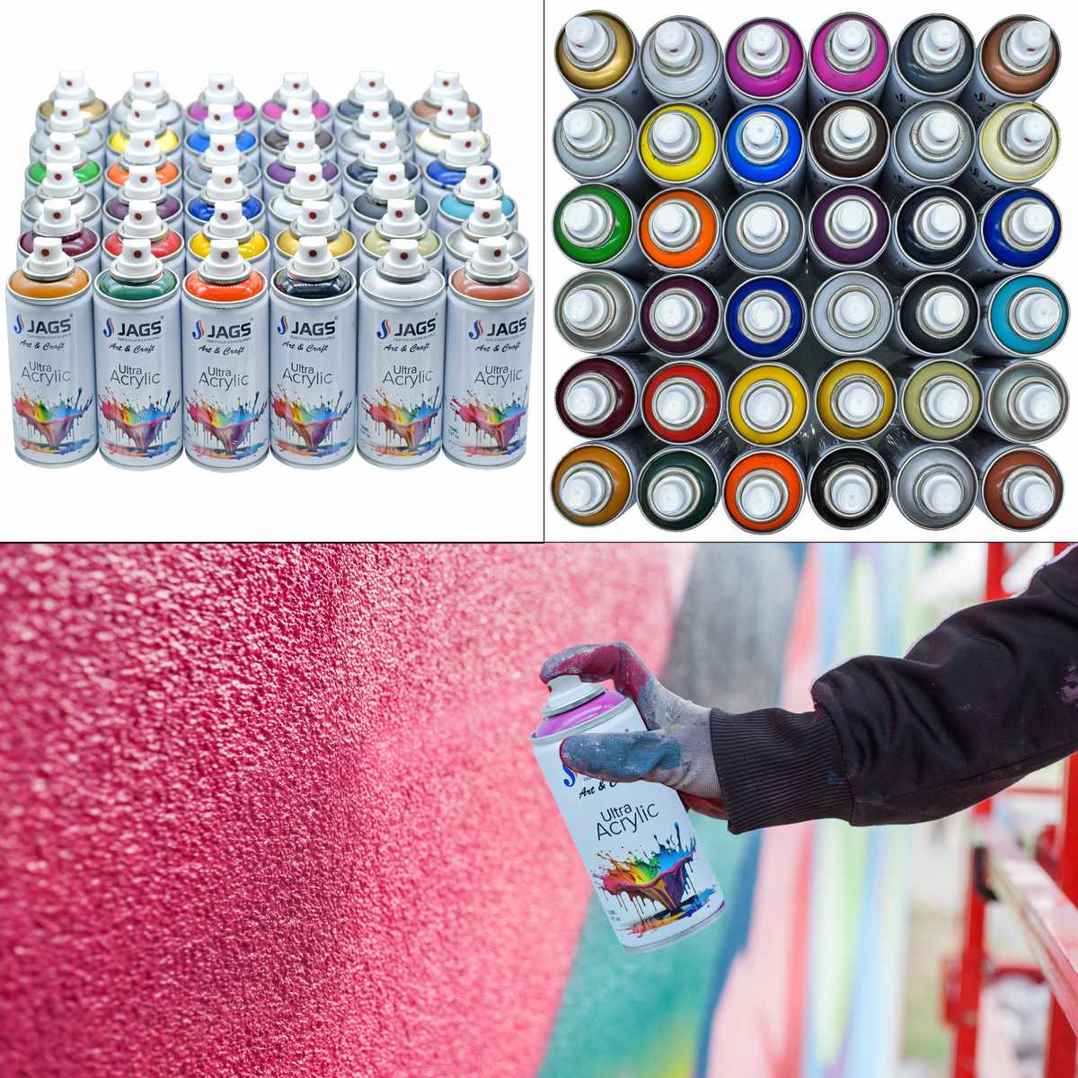 jags-mumbai Paint & Colours Premium Silver Pearl Acrylic Spray Paint - 150ml Ultra Coverage