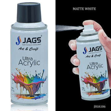 Premium White Matt Acrylic Spray Paint - 150ml Ultra Coverage