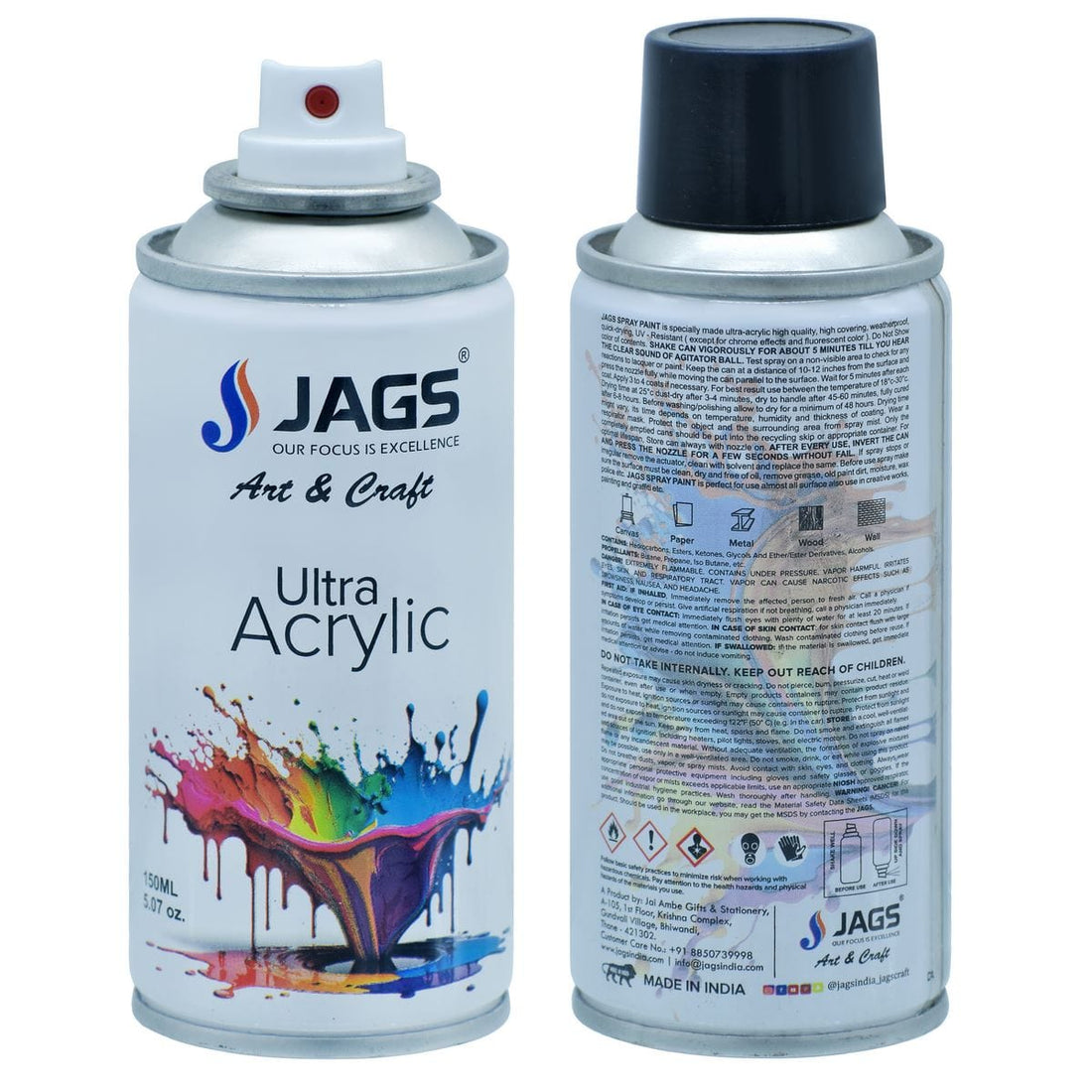 jags-mumbai Paint & Colours Subtle Elegance: Spray Ultra Acrylic 150ml Clear Matt - Contain 1 Unit