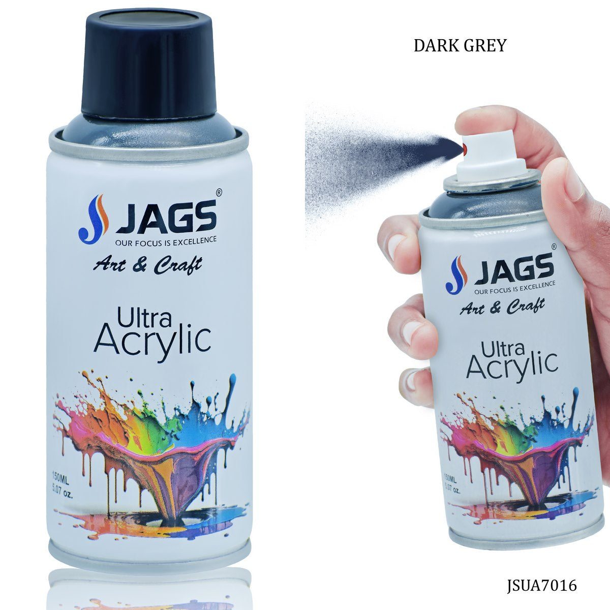 jags-mumbai Paint & Colours Urban Chic: Spray Ultra Acrylic 150ml Dark Grey - Contain 1 Unit