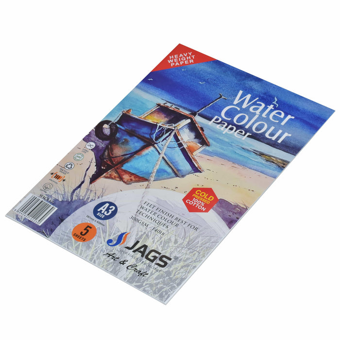 Watercolorsheet 100 % Cotton pack Of 5Sheets 300 Gsm